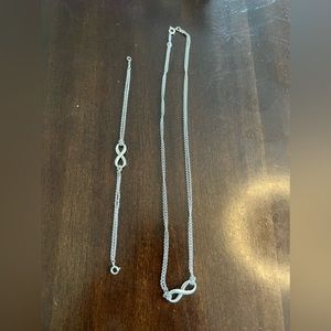 Tiffany Sterling Silver Infinity necklace and bracelets set